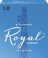 Rico Royal B Flat Clarinet Reeds #1 Box of 10 Reeds